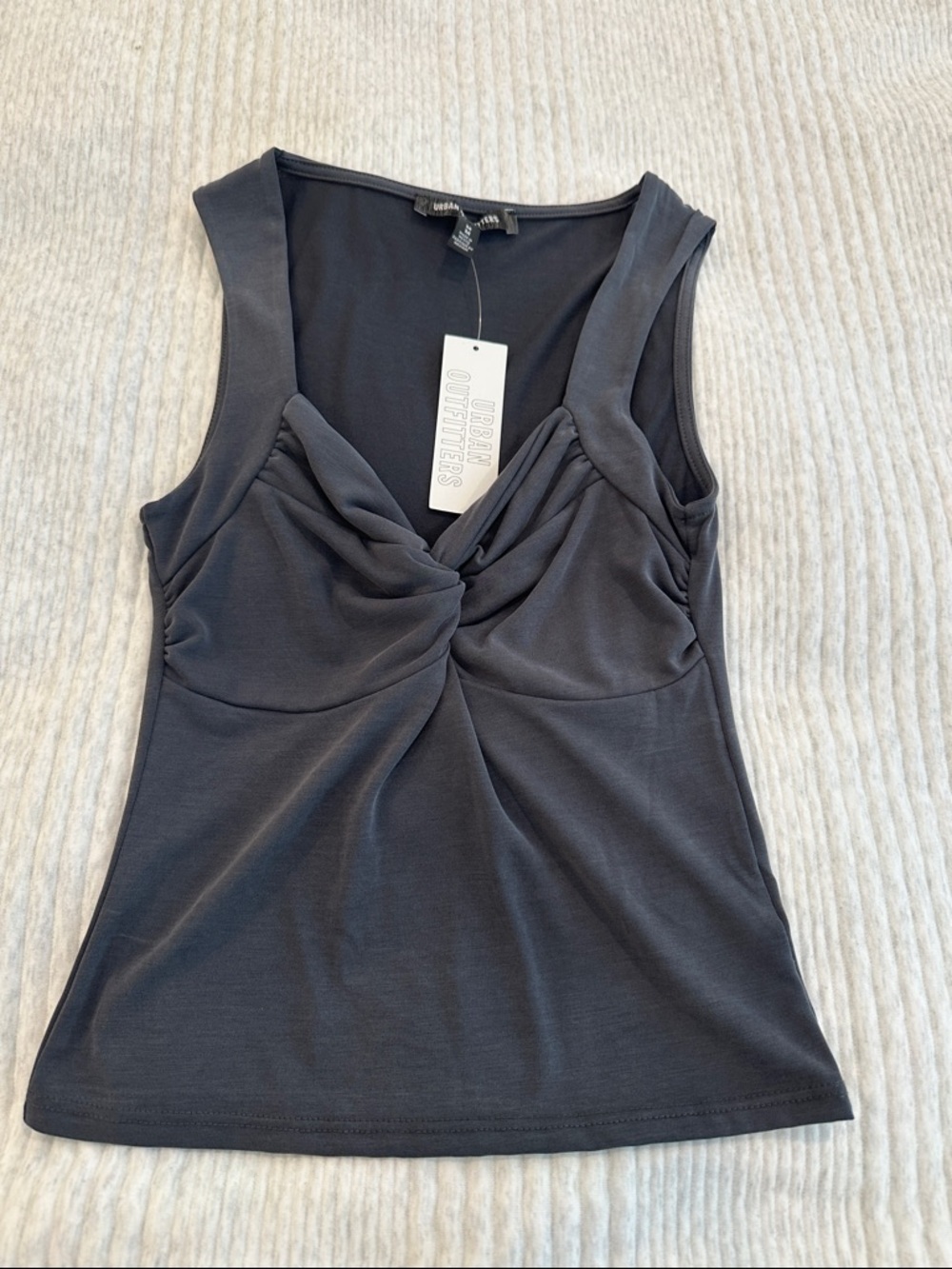 Urban Outfitters charcoal Twist-Detail Sleeveless Camisole